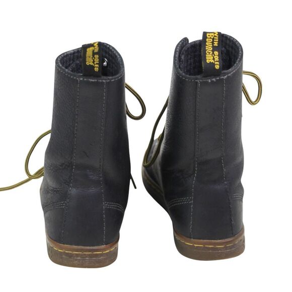 Dr. Martens BLACK GENUINE LEATHER FLAT LACE UP ROUND TOE ANKLE BOOTS Size 7/38EU - Picture 4 of 9